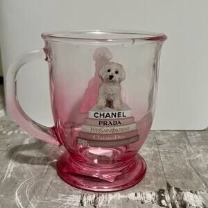 NWT Amanda Greenwood mug Luxury Inspired Designer Dog glass mug